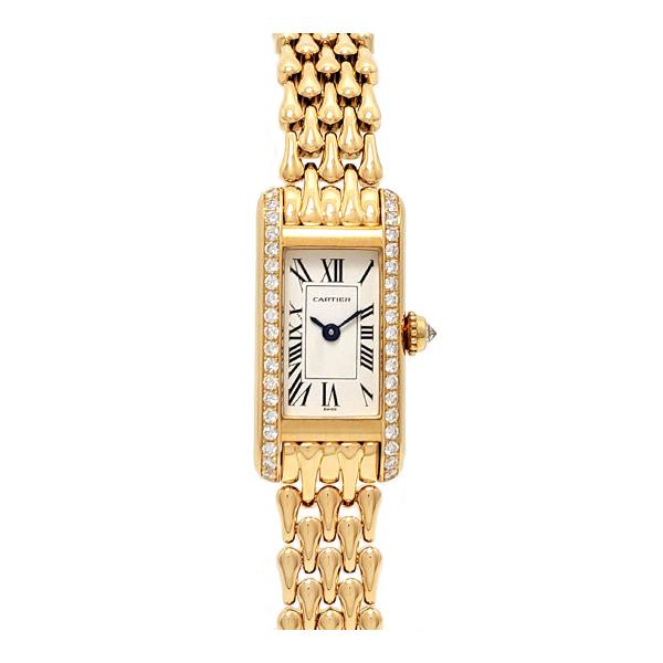 Cartier カルティエ タンクアロンジェ ダイヤベゼル WB3005K3