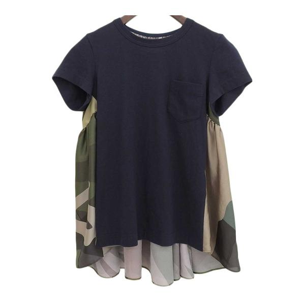 sacai - サカイ KAWS コラボ バックフレア Tシャツ レディース グリーン系 ブラック Sacai 【中古】 【アパレル・小物】 sacai サカイ KAWS コラボ バックフレア Tシャツ レディース