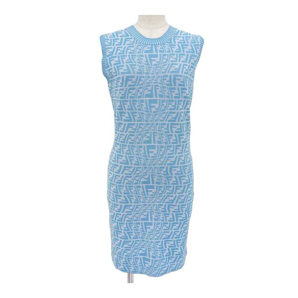 ワンピース FENDI FF dress FENDI FF-motif Belted Mini Dress | Blue | FARFETCH