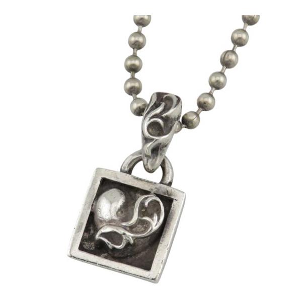 クロムハーツ フレームドハート チャーム ボールチェーン ネックレス