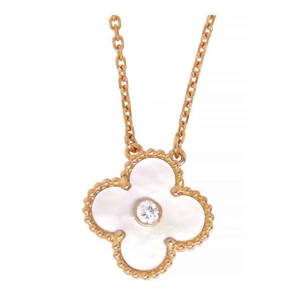 美品 ヴィンテージ アルハンブラ ネックレス ヴィンテージ アルハンブラ ペンダント 18K イエローゴールド