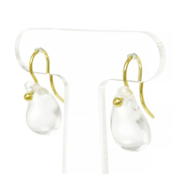 極美品 オールドティファニー ティアドロップ クリスタル 片耳 ピアス k18 TIFFANY&Co. ティファニー ティアドロップ クリスタル ピアス