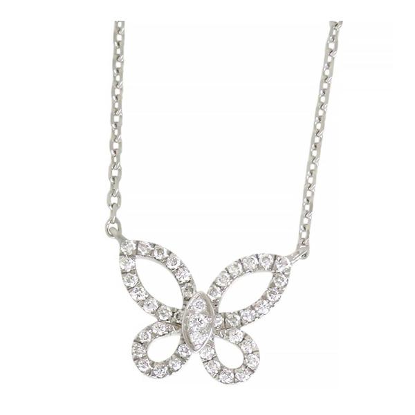 美品 GRAFF グラフ バタフライ シルエット ダイヤ AU750 K18WG 美品 GRAFF グラフ バタフライ シルエット ダイヤ AU750 K18WG