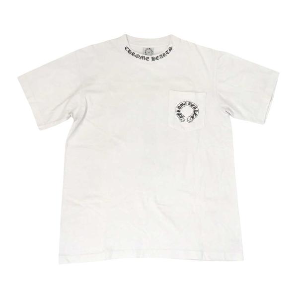 値*る様 クロムハーツ ロゴポケット＆バッククロスTシャツ size M 白 クロムハーツ ロゴポケット＆バッククロスTシャツ size M 白