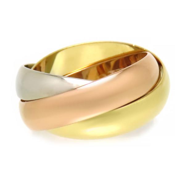 極美品 カルティエ トリニティリング 750 K18YG WG PG ♯53 Cartier カルティエ トリニティ リング LM #60 750 (K18YG K18WG