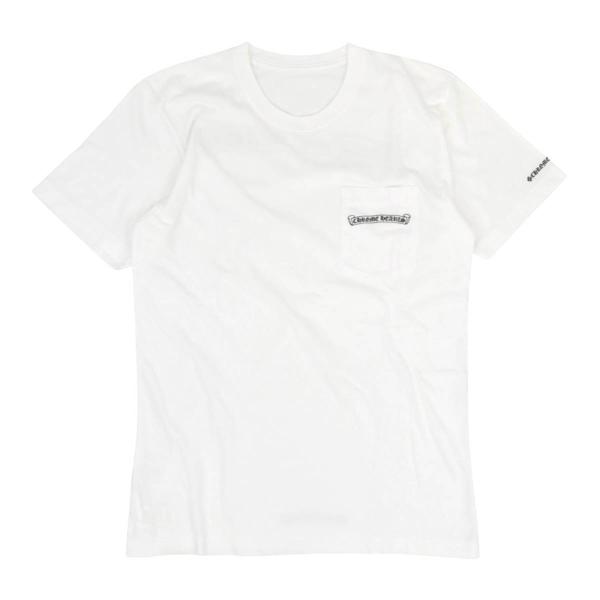 クロムハーツ OLD スクロールラベル tシャツ USA 白t クロムハーツ スクロールラベル ロゴ プリント Tシャツ メンズ
