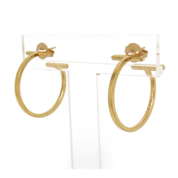 極美品 付属品付 ティファニー Tワイヤー フープ ピアス ゴールド k18 TIFFANY&Co.（ティファニー） Tワイヤー フープ ピアス ミディアム