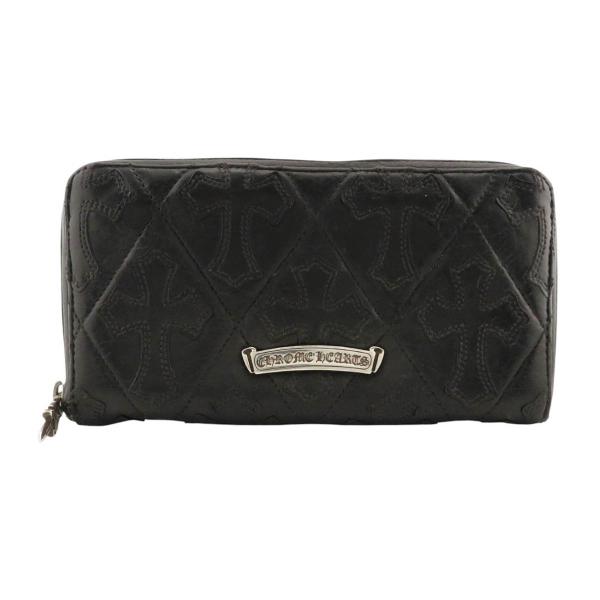 クロムハーツ セメタリークロス キルティング レザー ウォレット ユニ