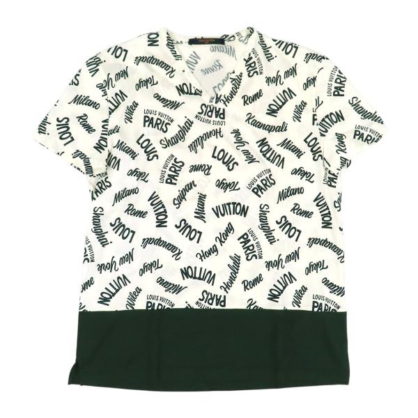 ルイヴィトン オックスフォードシティ ロゴ Vネック Tシャツ RM181M JC8 HEY06W メンズ ホワイト LOUIS VUITTON 中古 【アパレル・小物】