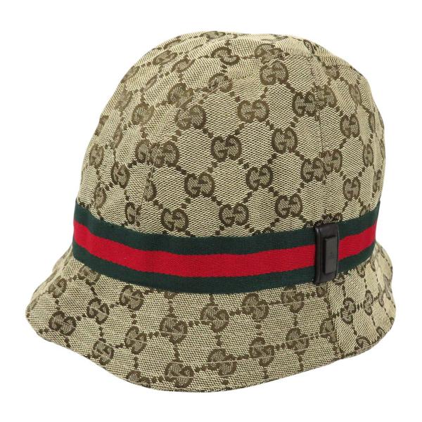 グッチ GGキャンバス バケットハット シェリーライン ユニセックス ベージュ GUCCI 中古 【アパレル・小物】