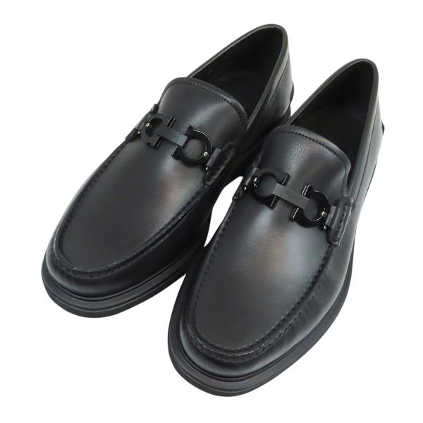 フェラガモ ガンチーニ DAVID ローファー メンズ ブラック Salvatore Ferragamo [美品] 中古 【アパレル・小物】