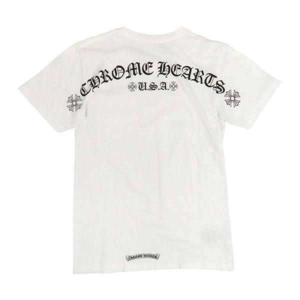 クロムハーツ バック アーチ ロゴ Tシャツ メンズ ホワイト CHROME