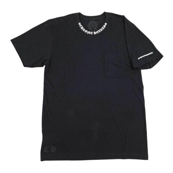 クロムハーツ ネック ロゴ プリント Tシャツ メンズ ブラック CHROME