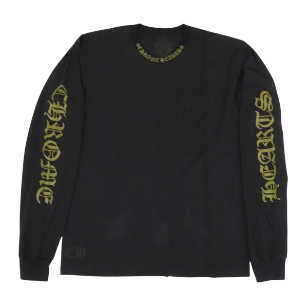 クロムハーツ ネックロゴ ロングスリーブ Tシャツ メンズ ブラック