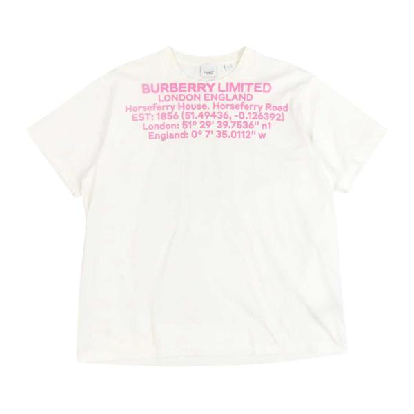 バーバリー フロント ロゴ プリント 半袖Tシャツ 8054653 メンズ ホワイト BURBERRY 中古 【アパレル・小物】