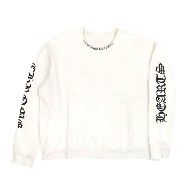 クロムハーツ ネックロゴ スウェット トレーナー メンズ ホワイト CHROME HEARTS 【中古】 【アパレル・小物】 クロムハーツ ネックロゴ スウェット トレーナー メンズ ホワイト