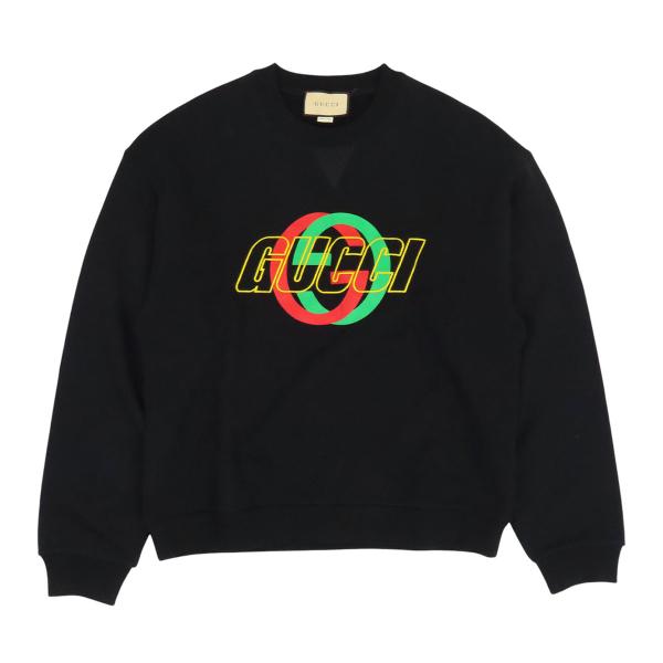 GUCCI（グッチ） ロゴ 刺繍 スウェット 768460 メンズ ブラック 中古