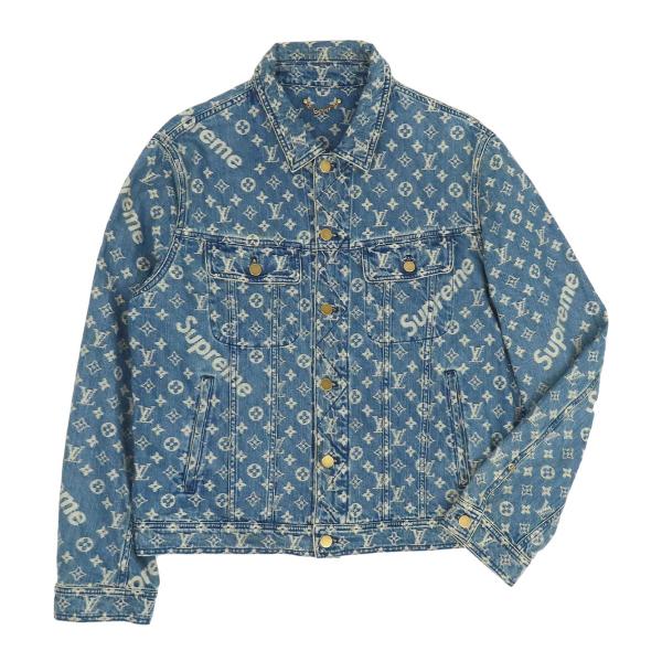 ルイヴィトン シュプリーム コラボ モノグラム デニムジャケット HDA91WALL メンズ ブルー LOUIS VUITTON 【中古】 【アパレル・小物】 LOUIS VUITTON（ルイ・ヴィトン） シュプリーム コラボ モノグラム
