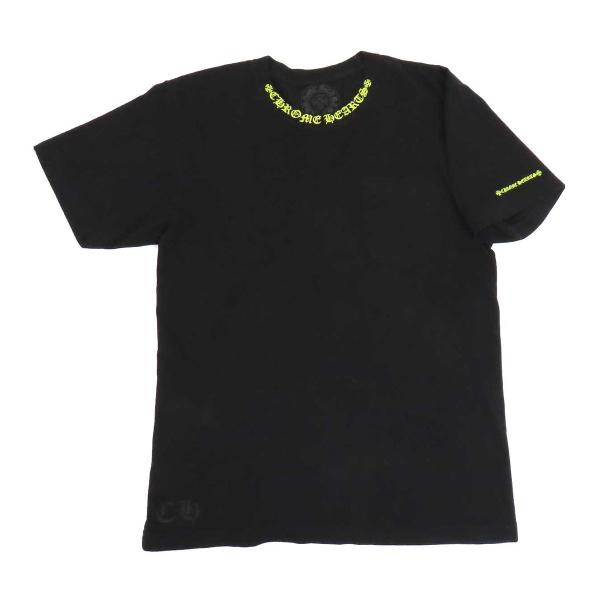 クロムハーツ ネック ロゴ プリント Tシャツ メンズ ブラック CHROME HEARTS 中古 【アパレル・小物】