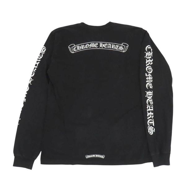クロムハーツ スクロールラベル 袖ロゴ ロングスリーブ Tシャツ メンズ ブラック CHROME HEARTS 中古 【アパレル・小物】