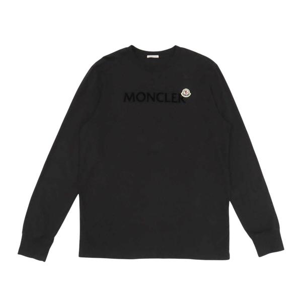 モンクレール ロゴ ロングスリーブ Tシャツ 8D000 09 89AYY メンズ ブラック MONCLER 中古 【アパレル・小物】