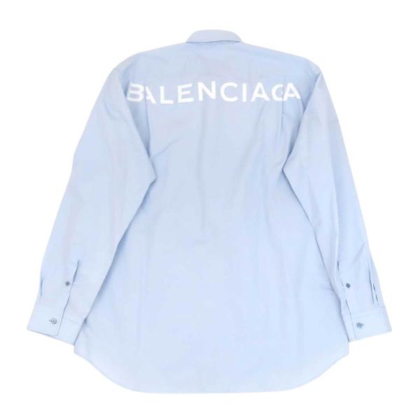 バレンシアガ バックロゴ オーバーサイズ シャツ 508465 メンズ ブルー BALENCIAGA 中古 【アパレル・小物】