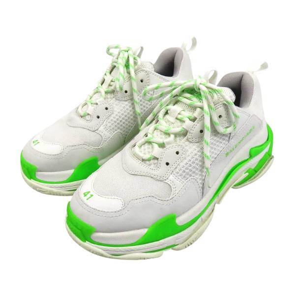 バレンシアガ トリプル S ダッド スニーカー 536737 メンズ ホワイト グリーン BALENCIAGA 中古 【アパレル・小物】