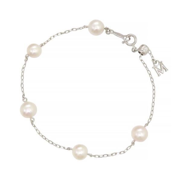 MIKIMOTO:K18 アコヤパール ステーション ブレスレット／アンクレット MIKIMOTO（ミキモト） アコヤ パール ステーション ブレスレット #17.5