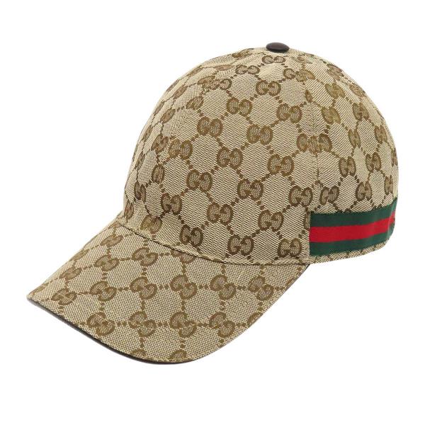 グッチ ウェブ ストライプ GG ベースボールキャップ 200035 ユニセックス ベージュ GUCCI 中古 【アパレル・小物】