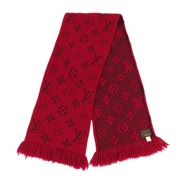ルイヴィトン エシャルプ ロゴマニア マフラー モノグラム 413287 ユニセックス レッド LOUIS VUITTON 中古 【アパレル・小物】