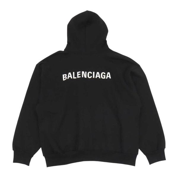 バレンシアガ ロゴ プリント フーディ 767877 ユニセックス ブラック BALENCIAGA 中古 【アパレル・小物】