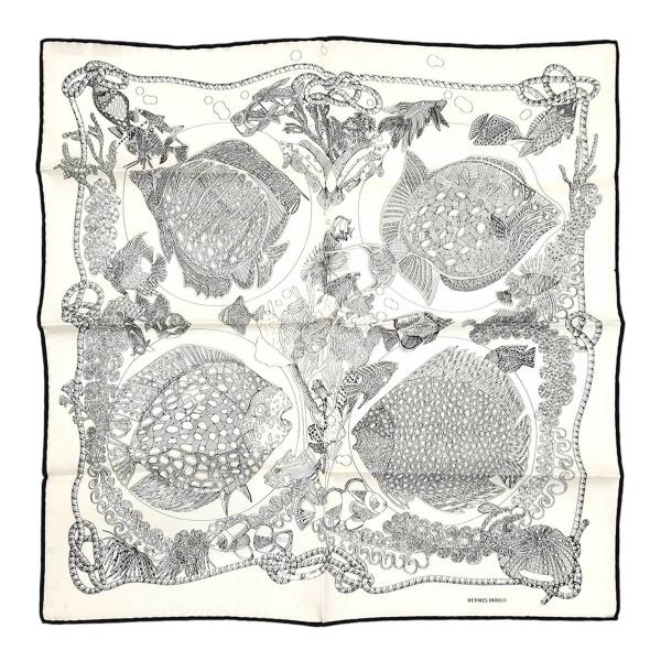 エルメス カレ 45 Grands Fonds 深海 ユニセックス オフホワイト HERMES 中古 【アパレル・小物】