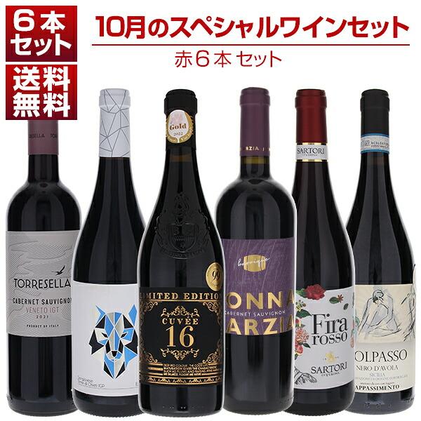 1本あたり1650円！10月のスペシャルワインセット赤6本  (750ml×6) 送料無料