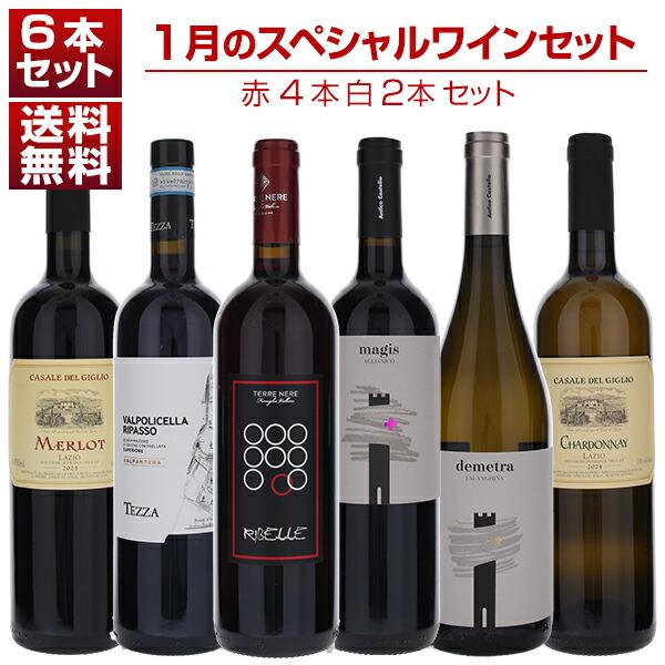 1本あたり2750円！1月のスペシャルワインセット赤4本白2本 (750ml×6