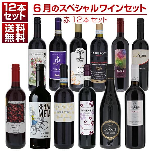 1本あたり1210円！6月のスペシャルワインセット赤12本 (750ml×12) 同梱