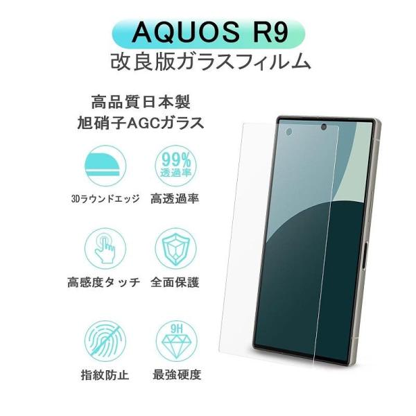 AQUOS R9 SH-51E ガラスフィルム 液晶保護ガラスフィルム アクオス  R9 SH-51E 液晶保護フィルム 強化 ガラス 全面 保護 ふぃるむ