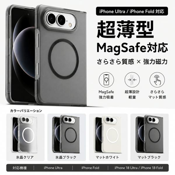 iPhoneDuo ケースiPhoneDuo 折りたたみ 超薄型 軽量 マット TPU マグネット対応 強力磁気吸着 さらさら 保護カバー 4色