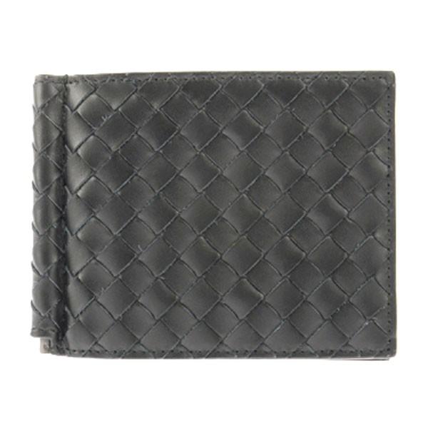 ボッテガ ヴェネタ Bottega Veneta マネークリップ 二つ折り財布 返品交換不可 小銭入れなし メンズ財布 イントレチャート 1000 V4651 ブラック