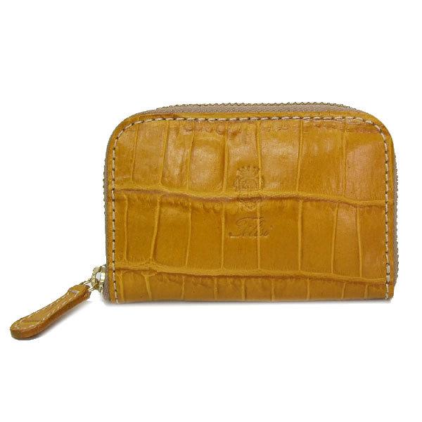 Ferisi クロコ型押し レザー　ラウンドジップ　コインケース フェリージ コインケース（小銭入れ） 財布 メンズ クロコ型押し