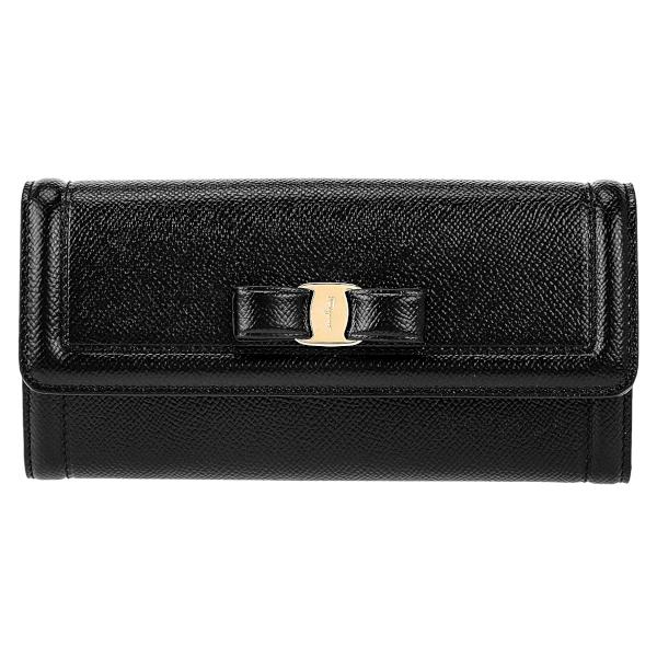 新品同様　Salvatore Ferragamo 長財布　ヴァラリボン　ブラック FERRAGAMO（フェラガモ） Salvatore Ferragamo 長財布 レディース