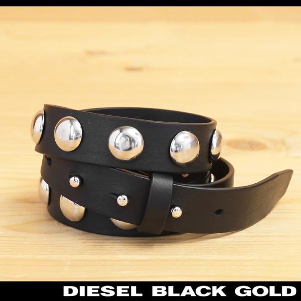 DIESEL Black Gold レザーベルト DIESEL BLACK GOLD ディーゼルブラックゴールド ナローベルト