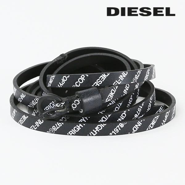 DIESEL（ディーゼル） レザーナローベルト レディース 牛革 本革