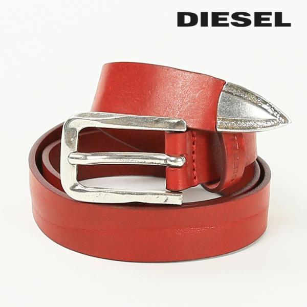 DIESEL 牛革ベルト　レディース　サイズ80 DIESEL ディーゼル ナローベルト レディース 牛革 本革 シングル
