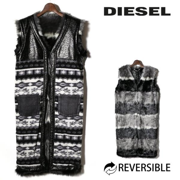【未使用品】ディーゼル DIESEL フェイクファーベスト リバーシブル DIESEL（ディーゼル） フェイクファーベスト レディース リバーシブル