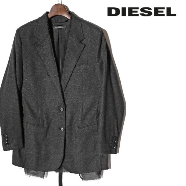 DIESEL テーラードジャケット S ウール混 デニムポケット 美品 tutto-tutto_die-l-o-b8-141