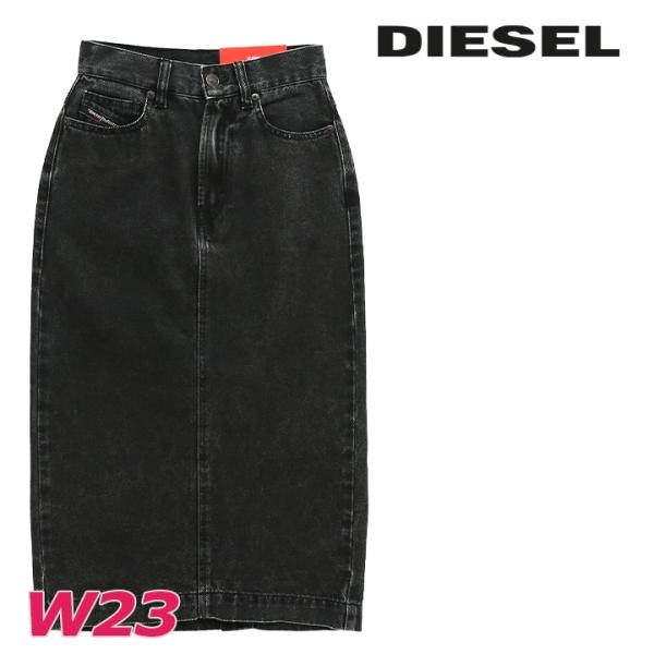 ディーゼル DIESEL スカート Sサイズ ブラック シルク ブランド DIESEL ディーゼル 膝丈スカート レディース オーバルD