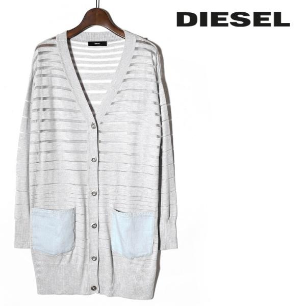 DIESEL レディース ニット ロングカーディガン シースルーコットンタグ付き DIESEL（ディーゼル）の「レディース ニット ロングカーディガン