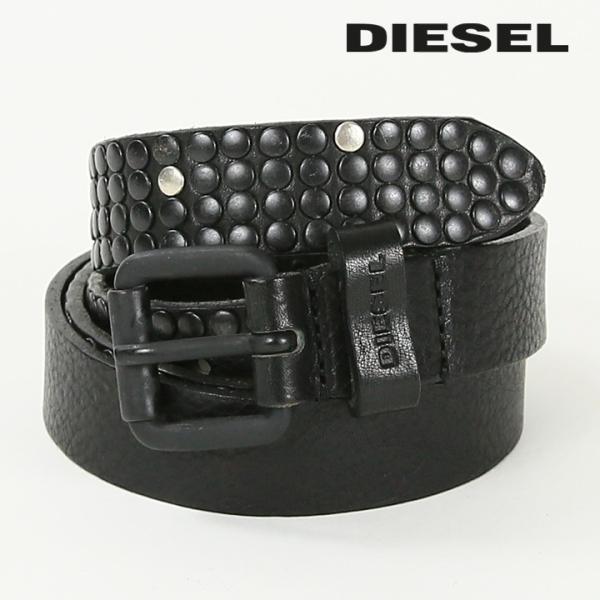 DIESEL 牛革ベルト DIESEL (ディーゼル) 牛革 オーバルロゴ バックル留め ベルト