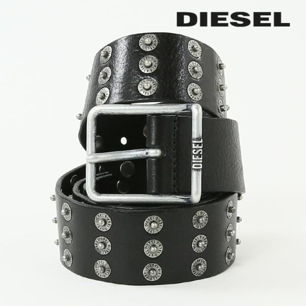 DIESEL ディーゼル レザーベルト メンズ 牛革 本革 ロゴ刻印