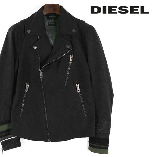 DIESEL / ゴートレザー×ウール/ライダースコート/S/ウール/GRY tutto-tutto_die-m-o-94-085
